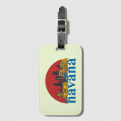 Havana Cuba Retro City Skyline Cityscape Art Bagagelabel (Voorkant (verticaal))