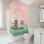 Havana Cuba Retro  Kunst Douchegordijn (In situ)