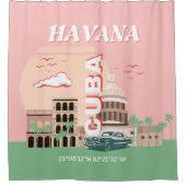 Havana Cuba Retro  Kunst Douchegordijn (Voorkant)