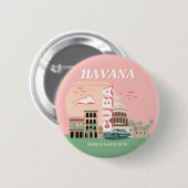 Havana Cuba Retro Kunst Ronde Button 5,7 Cm (Voorkant /achterkant)