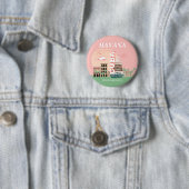 Havana Cuba Retro Kunst Ronde Button 5,7 Cm (In situ)