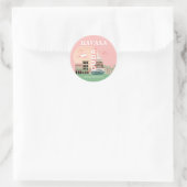 Havana Cuba Retro  Kunst Ronde Sticker (Tas)