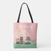Havana Cuba Retro Kunst Tote Bag (Achterkant)