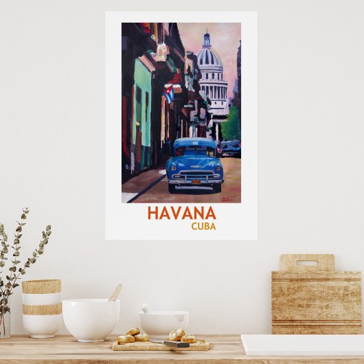 Havana Cuba - Retro Style Poster II (Keuken)