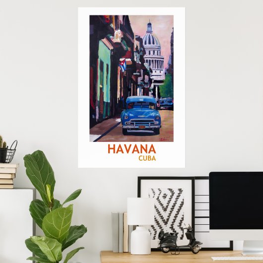Havana Cuba - Retro Style Poster II (Thuiskantoor)
