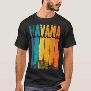 Havana Cuba Retro  Sunset Skyline Havana T-shirt