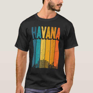 Havana Cuba Retro Sunset Skyline Havana T-shirt