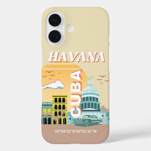 Havana Cuba Retro Travel Art Case-Mate iPhone Case (Achterkant)
