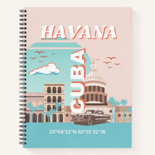 Havana Cuba Retro Travel Art Notitieboek