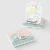 Havana Cuba Retro Travel Art Stenen Onderzetter (Zijkant)