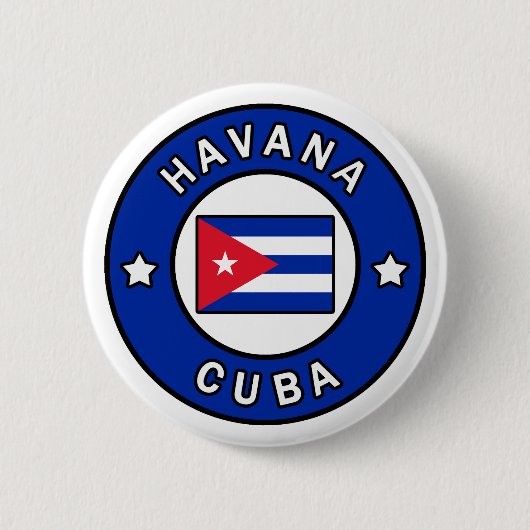 Havana Cuba Ronde Button 5,7 Cm (Voorkant)
