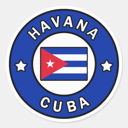 Havana Cuba Ronde Sticker (Voorkant)