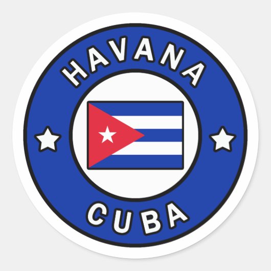 Havana Cuba Ronde Sticker (Voorkant)