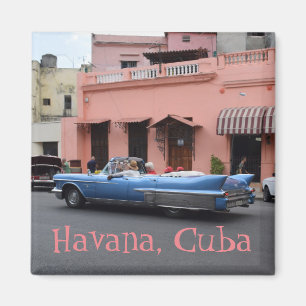 Havana Cuba Roze Bouwklasse IC Oude Auto Magneet