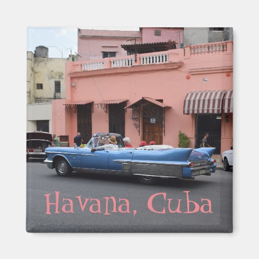 Havana Cuba Roze Bouwklasse IC Oude Auto Magneet (Voorkant)
