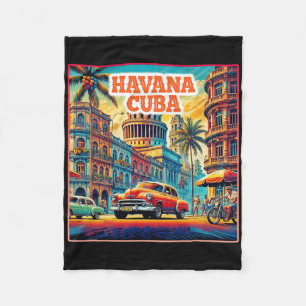 Havana Cuba Shirten Familiereis Toeristische Vinta Fleece Deken