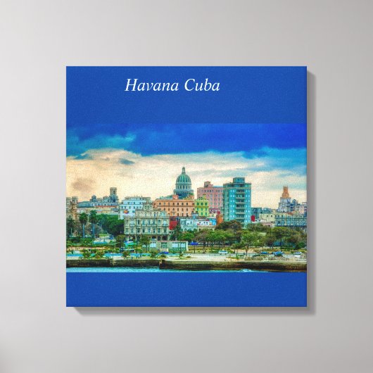 Havana Cuba Sky Line Canvas Print (Voorkant)