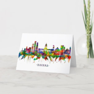 Havana Cuba Skyline Feestdagen Kaart