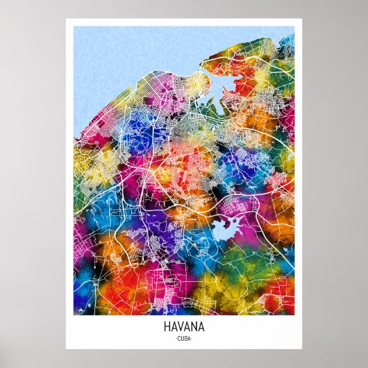Havana Cuba Stadsplattegrond Poster (Voorkant)