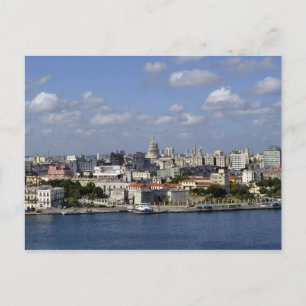 Havana Cuba Stadssilhouet Gebouwen Water Briefkaart