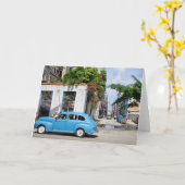 Havana Cuba  taxi, notecard Kaart (Gele Bloem)