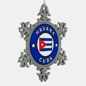 Havana Cuba Tin Sneeuwvlok Ornament (Links)