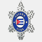 Havana Cuba Tin Sneeuwvlok Ornament (Rechts)