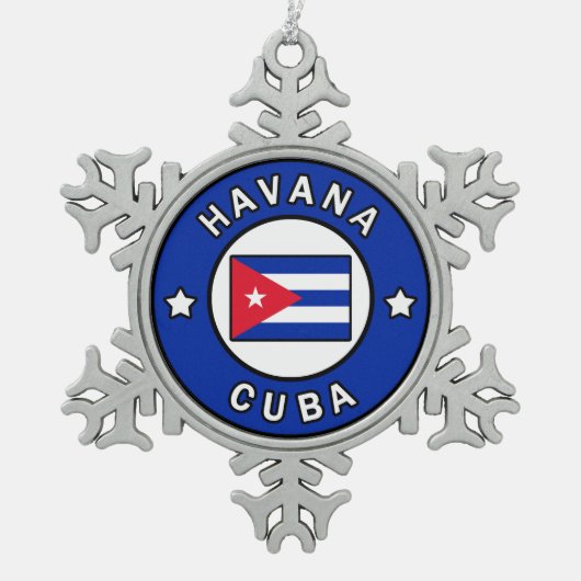 Havana Cuba Tin Sneeuwvlok Ornament (Voorkant)
