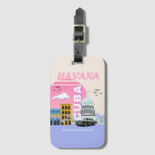 Havana Cuba Travel Art Bagagelabel (Voorkant (verticaal))