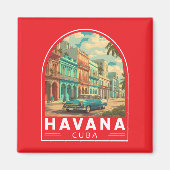 Havana Cuba Travel Art Emblem Magneet (Voorkant)