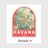 Havana Cuba Travel Art Emblem Sticker (Vel)