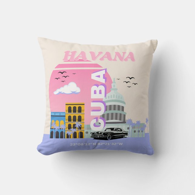 Havana Cuba Travel Art Kussen (Voorkant)