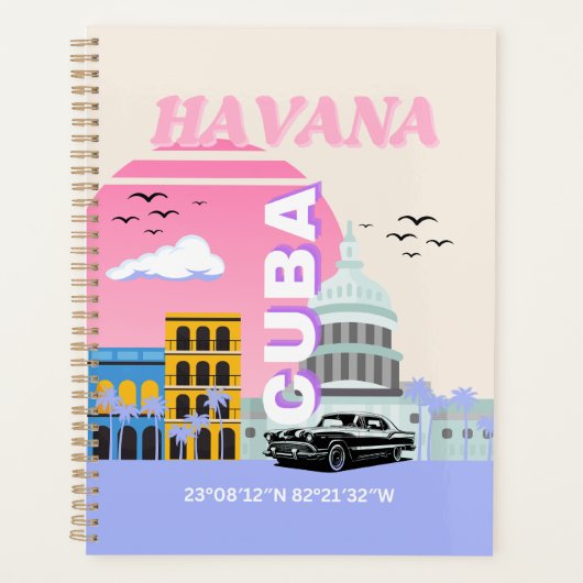 Havana Cuba Travel Art Planner (Voorkant)