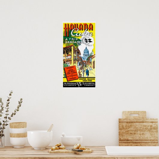  Havana Cuba Travel Poster (Keuken)