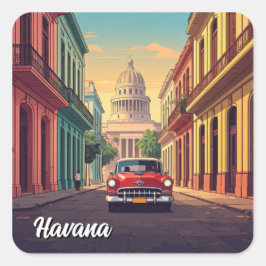 Havana Cuba Vierkante Sticker