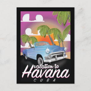 Havana, Cuba Vintage auto vakantie Poster Briefkaart