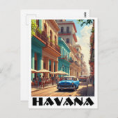 Havana Cuba Vintage Car Briefkaart (Voorkant / Achterkant)