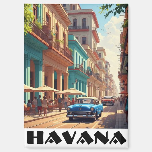 Havana Cuba Vintage Car Magneet (Voorkant)