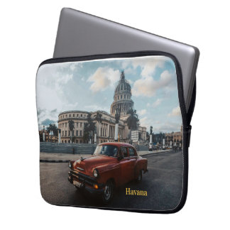 Havana Cuba Vintage Klassieke Auto  Laptop Sleeve