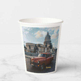 Havana Cuba Vintage Klassieke Auto  Papieren Bekers