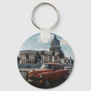 Havana Cuba Vintage Klassieker Auto Sleutelhanger