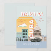 Havana Cuba Vintage Travel Art Feestdagenkaart (Voorkant / Achterkant)