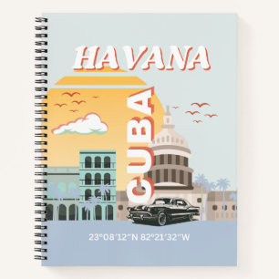Havana Cuba Vintage Travel Art Notitieboek