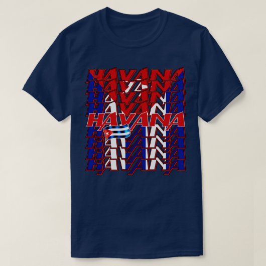 Havana Cuba vlag 2 T-shirt (Design voorkant)