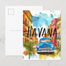 Havana Cuba Waterverf schilderij reizen