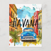 Havana Cuba Waterverf schilderij reizen Briefkaart (Voorkant)