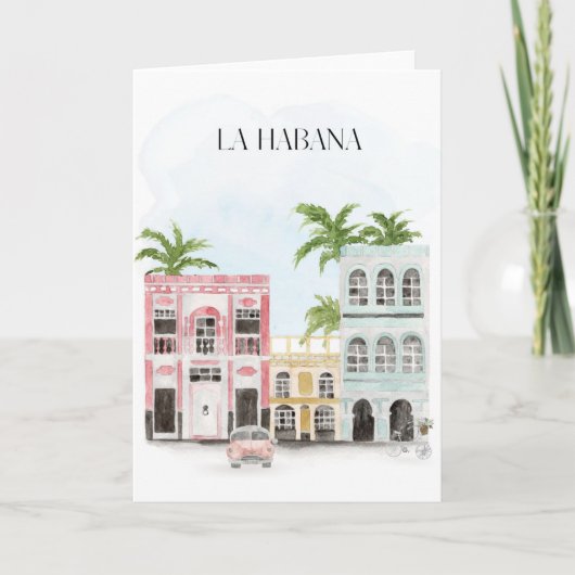 Havana Cuba-Wenskaart Kaart (Voorkant)