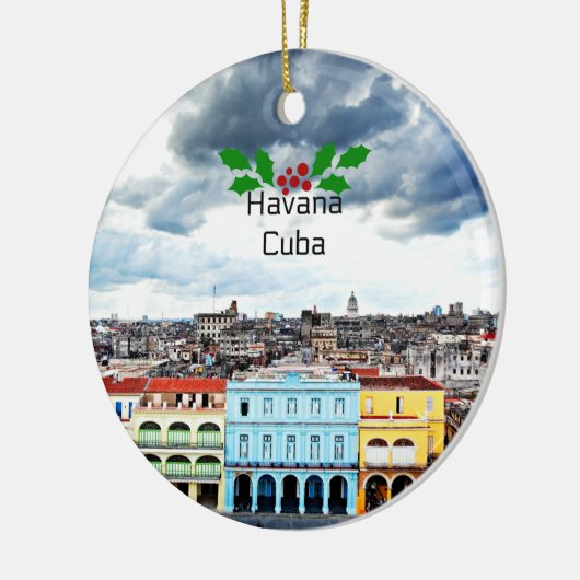 Havana, Cubaanse landschap met kerstheilig Keramisch Ornament (Links)