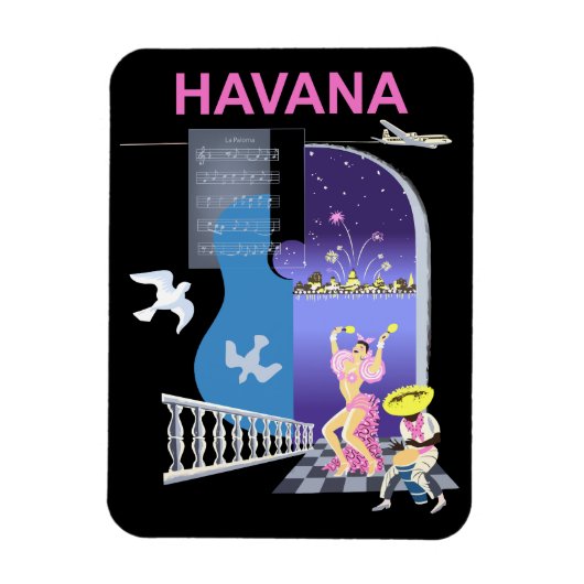 Havana, Dansende Nachten, Vintage Magneet (Verticaal)