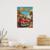 Havana Dreams: Cruise in een vintage auto Poster (Keuken)